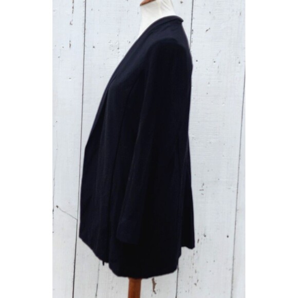 Eileen Fisher Washable Stretch Crepe Long Jacket Open Shawl Cardigan Sz M Black - Picture 6 of 9
